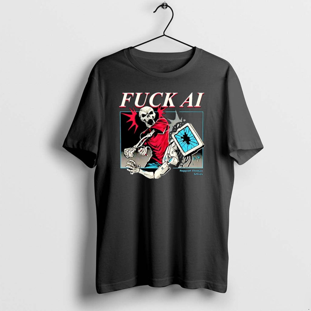 Official Fuck Ai Support Human Artists Christmas - Adult & Kids T-Shirts, Sweatshirts & Hoodies apparel design preview 1