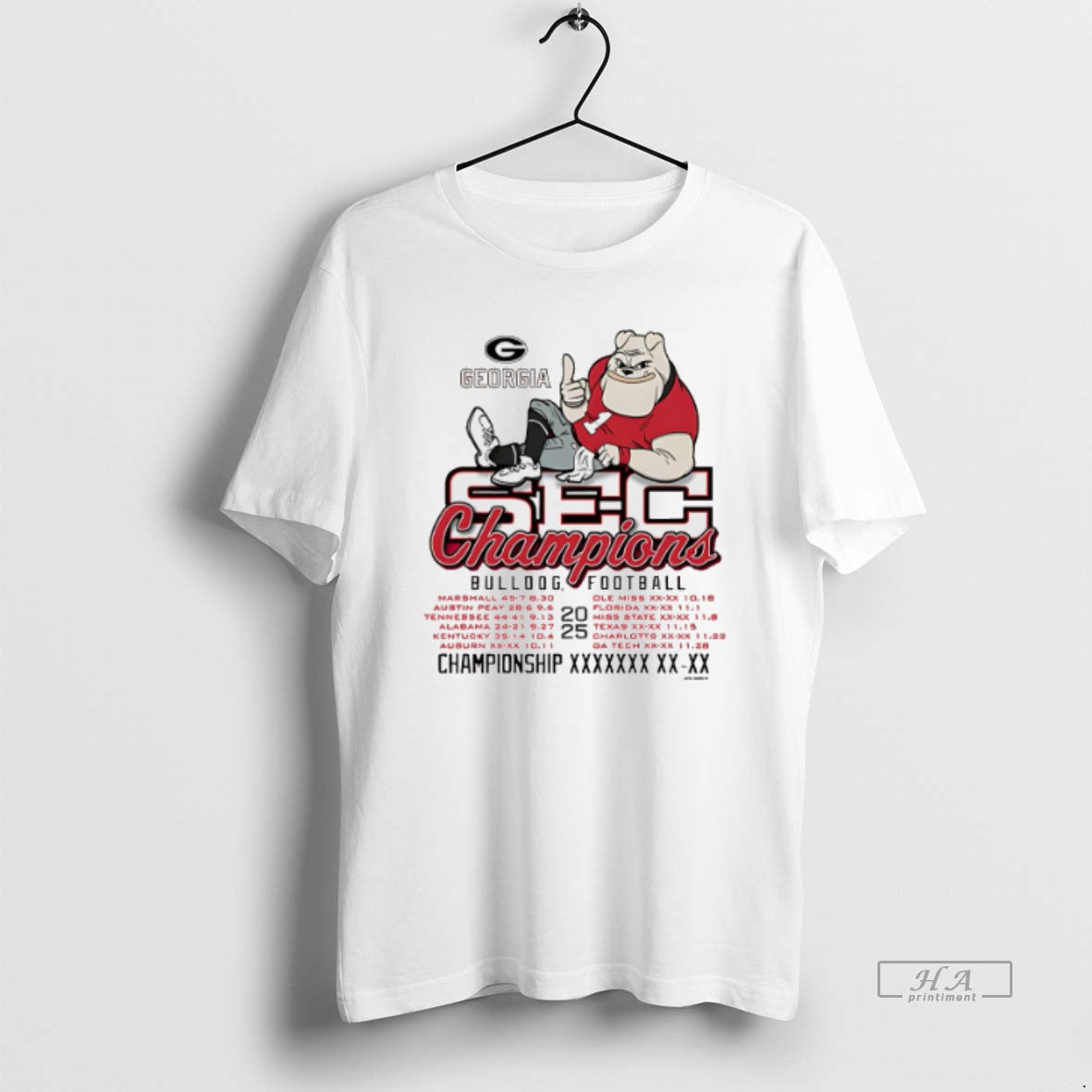 Official Georgia Bulldogs 2025 Sec Football Champions - Adult & Kids T-Shirts, Sweatshirts & Hoodies apparel design preview 1