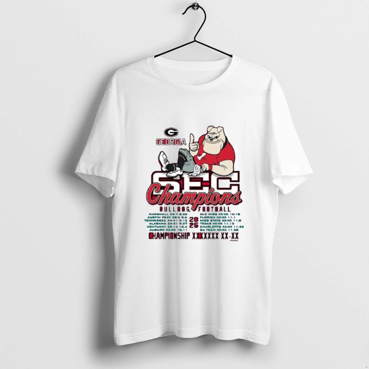 Official Georgia Bulldogs 2025 Sec Football - Adult & Kids T-Shirts, Sweatshirts & Hoodies apparel design preview 1
