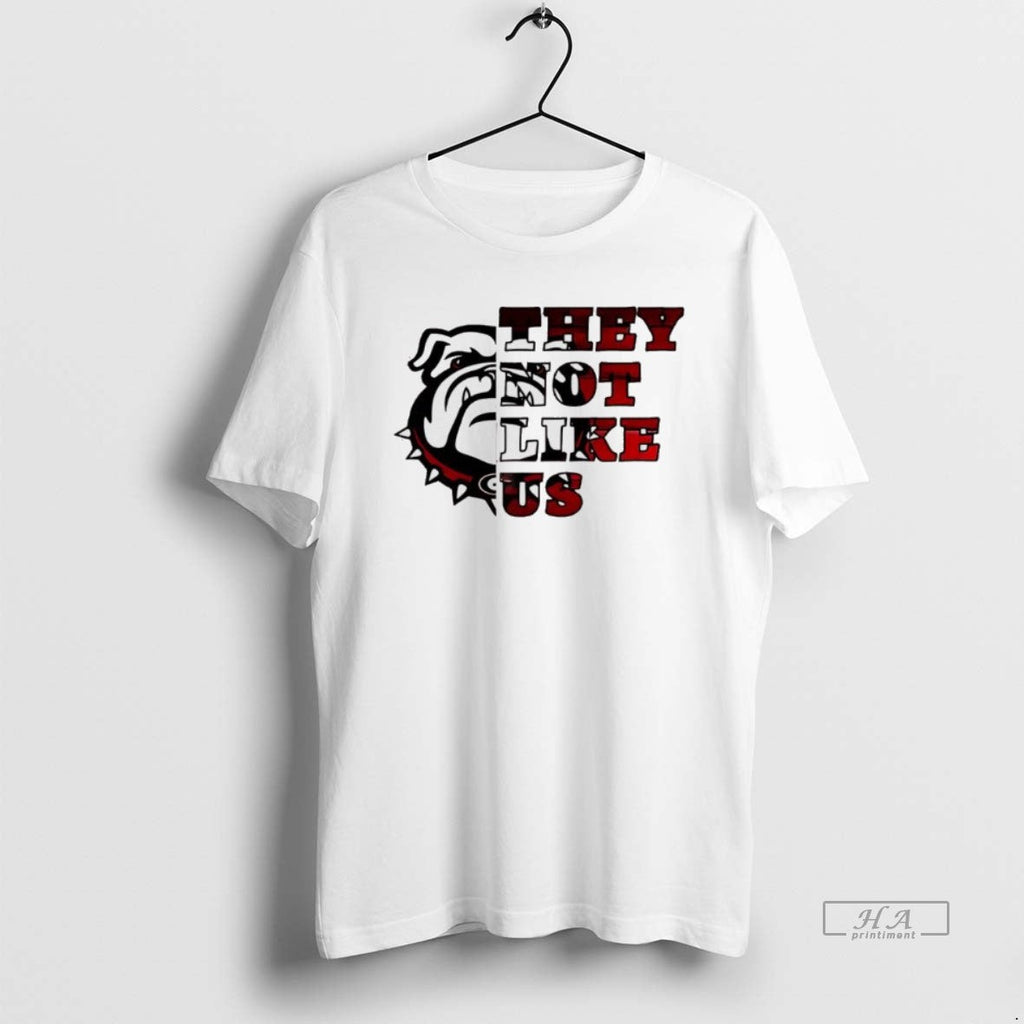 Official Georgia Bulldogs They Not Like Us Big Head - Adult & Kids T-Shirts, Sweatshirts & Hoodies apparel design preview 1