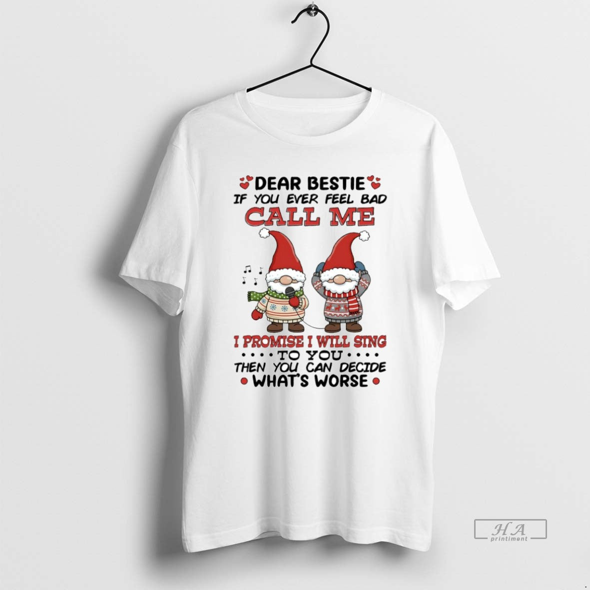 Official Gnome Dear Bestie If You Ever Feel Bad Call - Adult & Kids T-Shirts, Sweatshirts & Hoodies apparel design preview 1