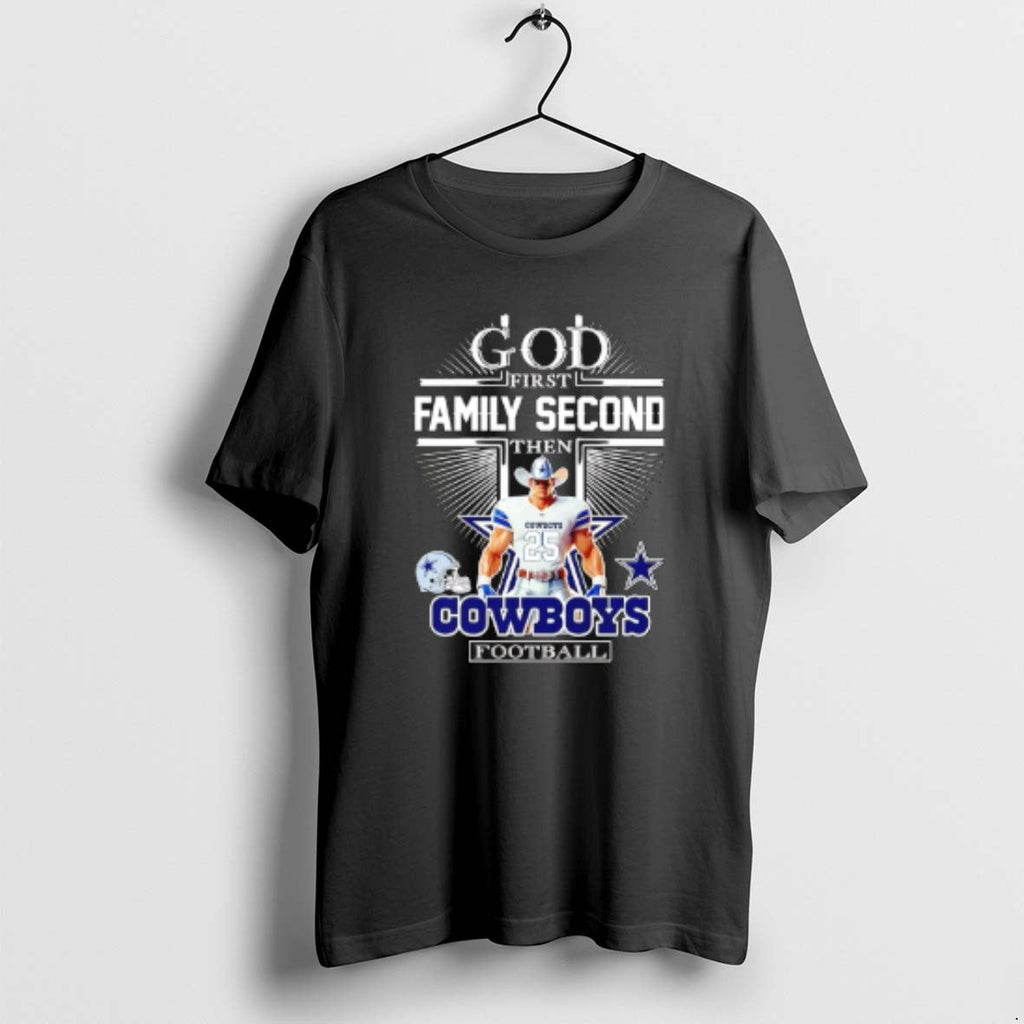 Official God First Family Second Then Dallas Cowboys - Adult & Kids T-Shirts, Sweatshirts & Hoodies apparel design preview 1