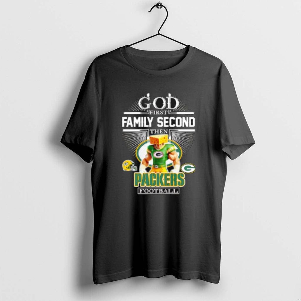Official God First Family Second Then Green Bay - Adult & Kids T-Shirts, Sweatshirts & Hoodies apparel design preview 1
