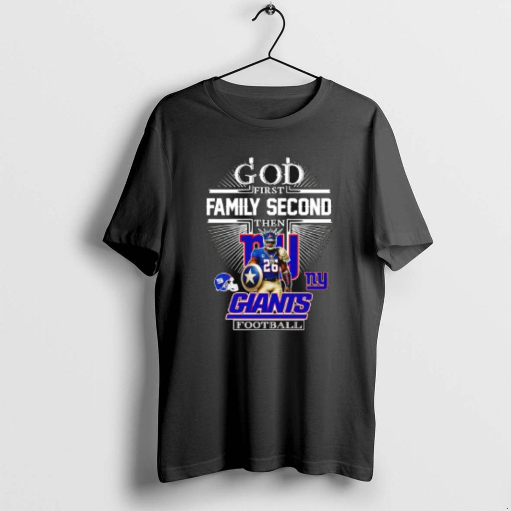 Official God First Family Second Then New York Giants - Adult & Kids T-Shirts, Sweatshirts & Hoodies apparel design preview 1