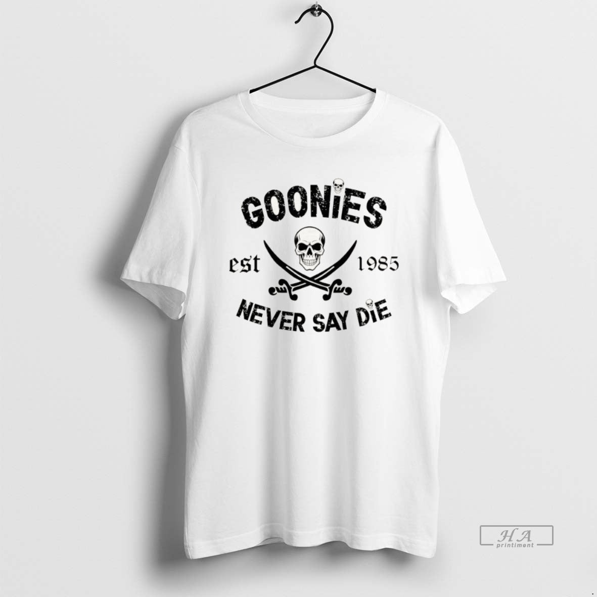 Official Goonies Never Say Die Est 1985 - Adult & Kids T-Shirts, Sweatshirts & Hoodies apparel design preview 1
