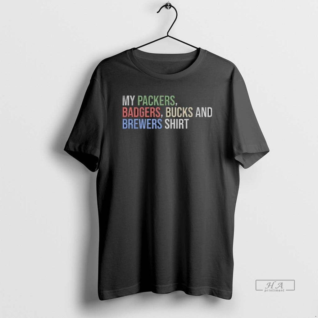 Official Green Bay Packers My Badgers Bucks And - Adult & Kids T-Shirts, Sweatshirts & Hoodies apparel design preview 1