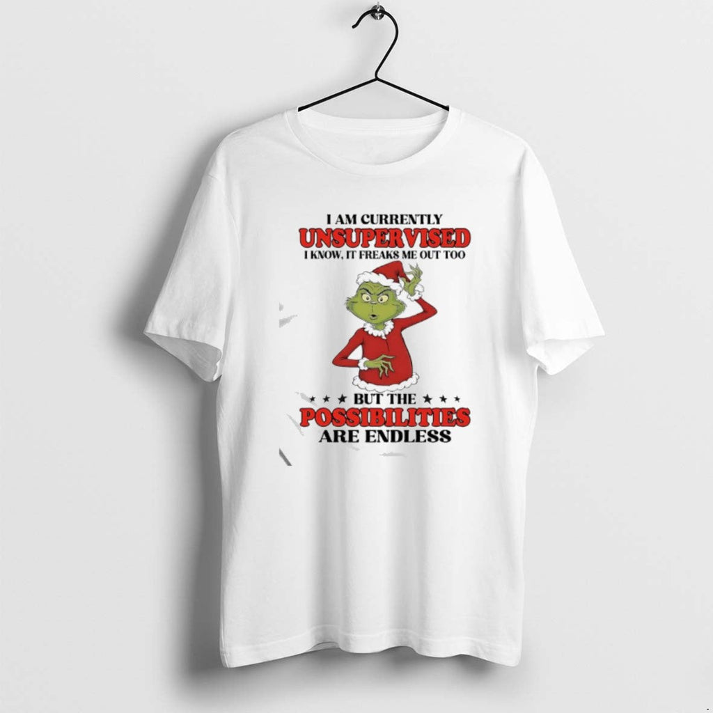 Official Grinch I Am Currently Unsupervised Know It - Adult & Kids T-Shirts, Sweatshirts & Hoodies apparel design preview 1