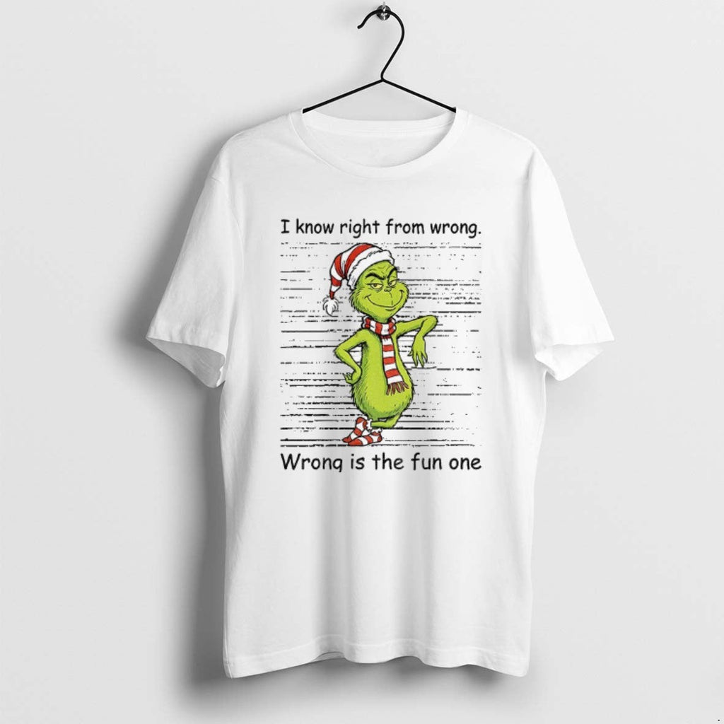 Official Grinch Santa I Know Right From Wrong Is The - Adult & Kids T-Shirts, Sweatshirts & Hoodies apparel design preview 1