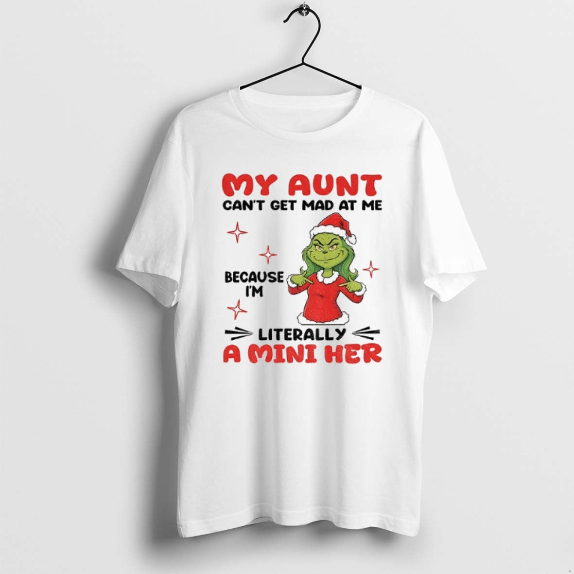 Official Grinch Santa Hat My Aunt Cant Get Mad At Me - Adult & Kids T-Shirts, Sweatshirts & Hoodies apparel design preview 1