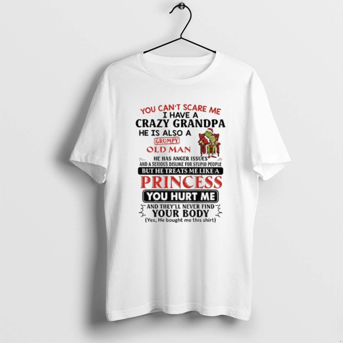 Official Grinch Couple Santa You Cant Scare Me I Have - Adult & Kids T-Shirts, Sweatshirts & Hoodies apparel design preview 1