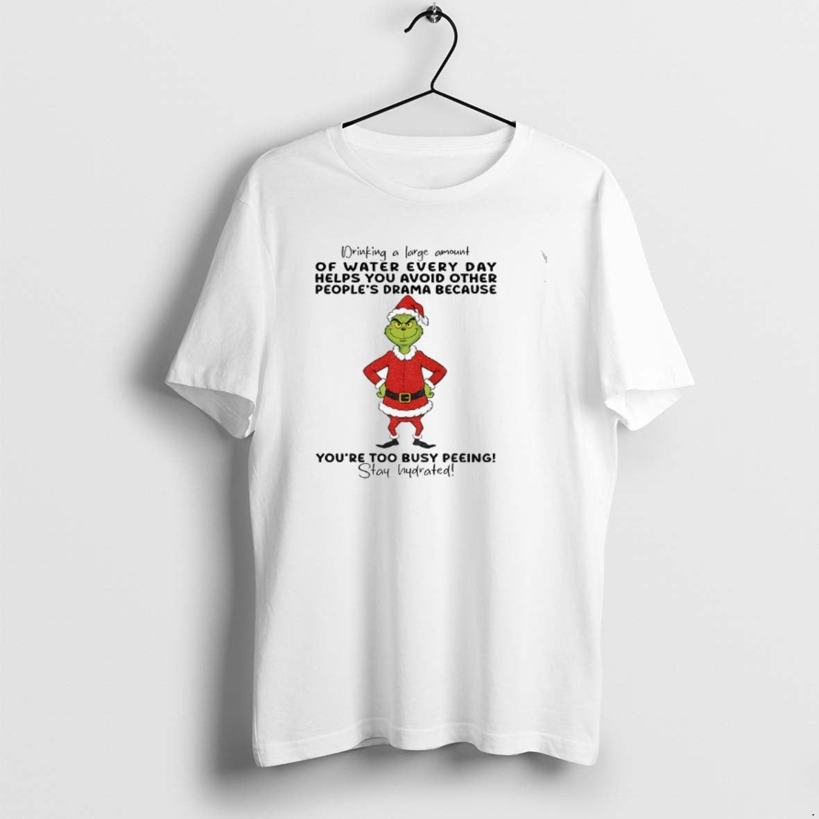 Official Grinch Drinking A Large Amount Of Water - Adult & Kids T-Shirts, Sweatshirts & Hoodies apparel design preview 1