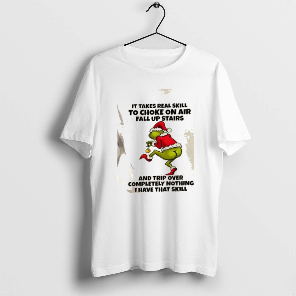 Official Grinch It Takes Real Skill To Choke On Air - Adult & Kids T-Shirts, Sweatshirts & Hoodies apparel design preview 1
