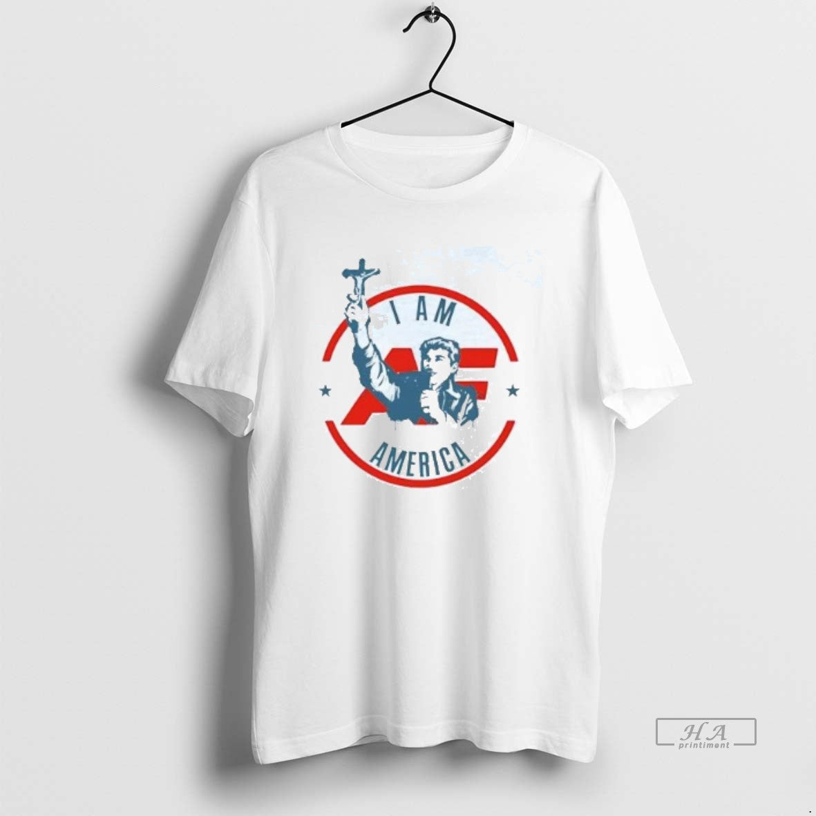 Official I Am America First Crucifix - Adult & Kids T-Shirts, Sweatshirts & Hoodies apparel design preview 1