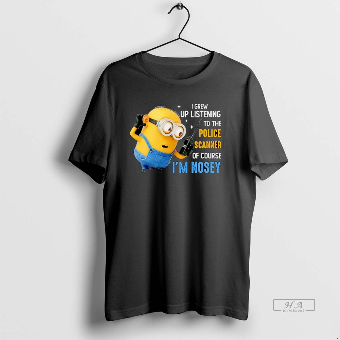 Official I Grew Up Listening To The Police Scanner Of - Adult & Kids T-Shirts, Sweatshirts & Hoodies apparel design preview 1