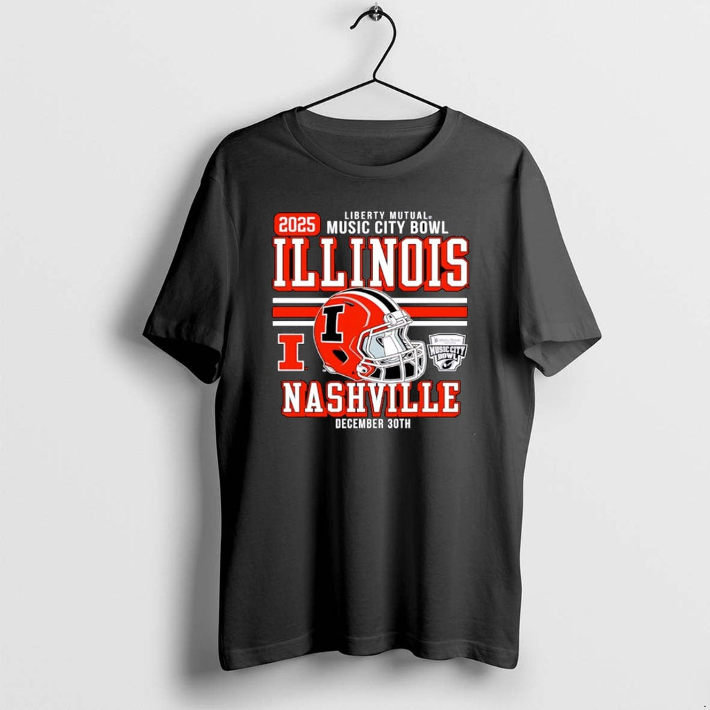 Official Illinois Football 2025 Music City Bowl - Adult & Kids T-Shirts, Sweatshirts & Hoodies apparel design preview 1