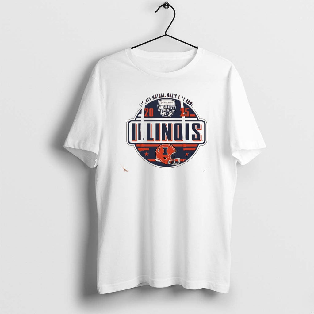 Official Illinois Football 2025 Music City Bowl Logo - Adult & Kids T-Shirts, Sweatshirts & Hoodies apparel design preview 1