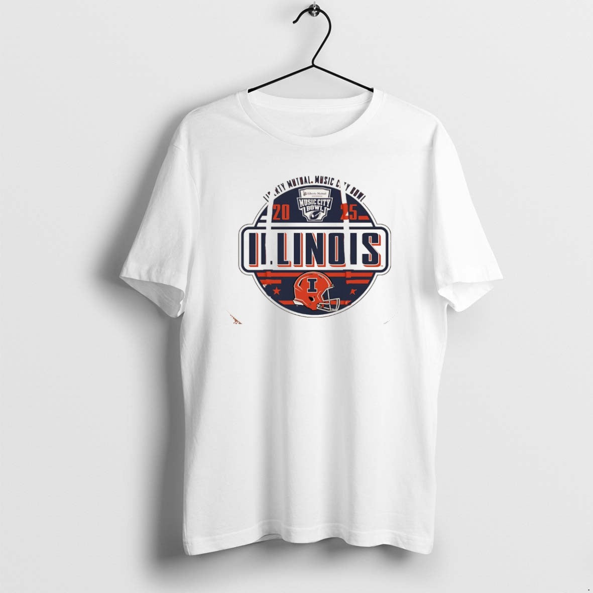 Official Illinois Football 2025 Music City Bowl Logo - Adult & Kids T-Shirts, Sweatshirts & Hoodies apparel design preview 1