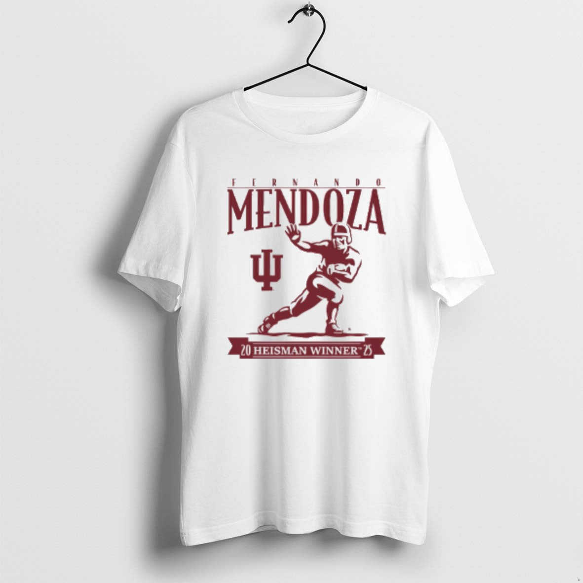 Official Indiana Football Fernando Mendoza Heisman - Adult & Kids T-Shirts, Sweatshirts & Hoodies apparel design preview 1