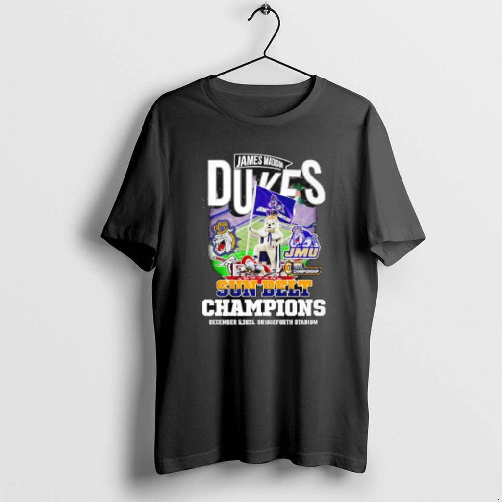 Official James Madison Dukes 2025 Sun Belt Champions - Adult & Kids T-Shirts, Sweatshirts & Hoodies apparel design preview 1