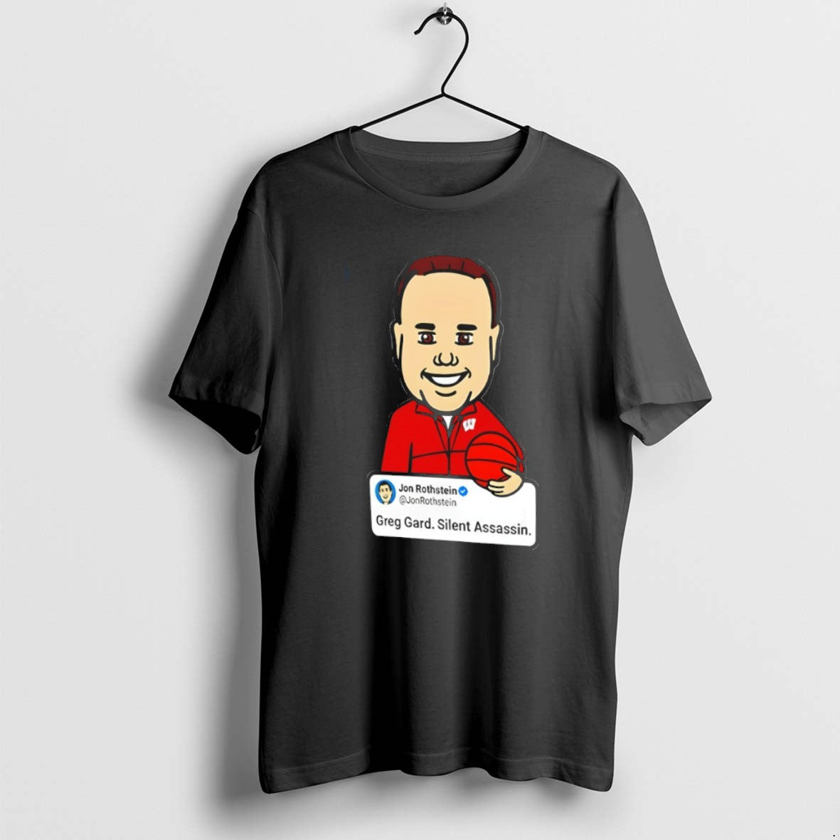 Official Jon Rothstein Cartoon Basketball Greg Gard - Adult & Kids T-Shirts, Sweatshirts & Hoodies apparel design preview 1