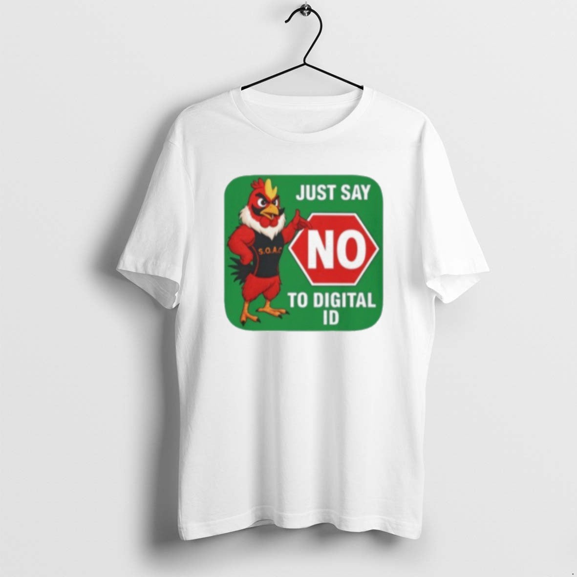 Official Just Say No To Digital Id - Adult & Kids T-Shirts, Sweatshirts & Hoodies apparel design preview 1
