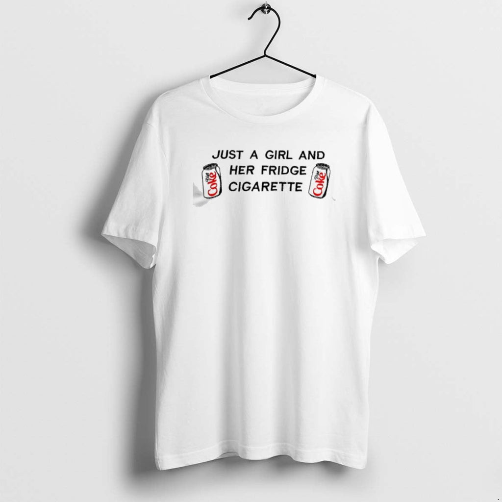 Official Just A Girl And Her Fridge Cigarette Diet - Adult & Kids T-Shirts, Sweatshirts & Hoodies apparel design preview 1