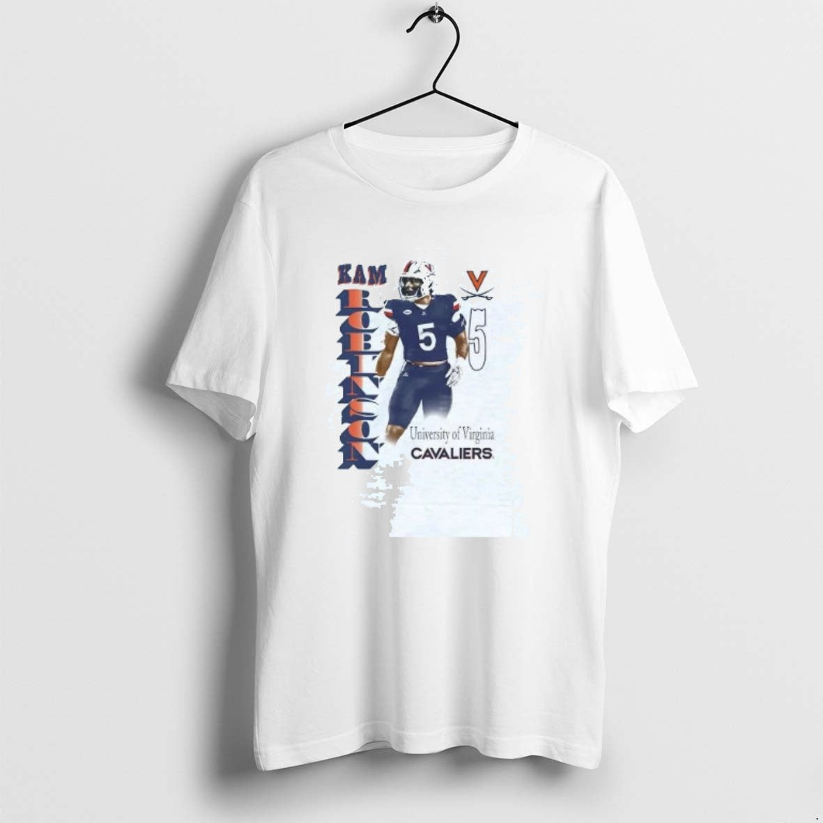 Official Kam Robinson Portrait Virginia Cavaliers - Adult & Kids T-Shirts, Sweatshirts & Hoodies apparel design preview 1