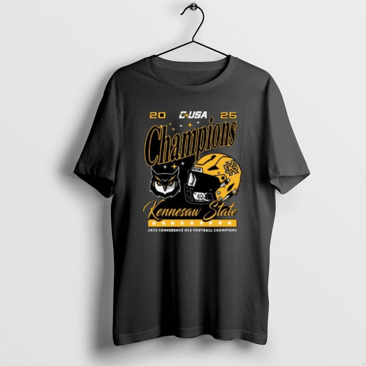 Official Ksu Conference Champions 2025 C Usa Football - Adult & Kids T-Shirts, Sweatshirts & Hoodies apparel design preview 1