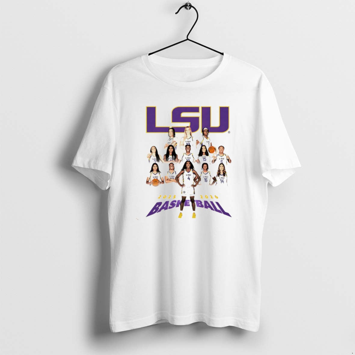 Official Lsu Womens Basketball 2025 2026 Team Collage - Adult & Kids T-Shirts, Sweatshirts & Hoodies apparel design preview 1