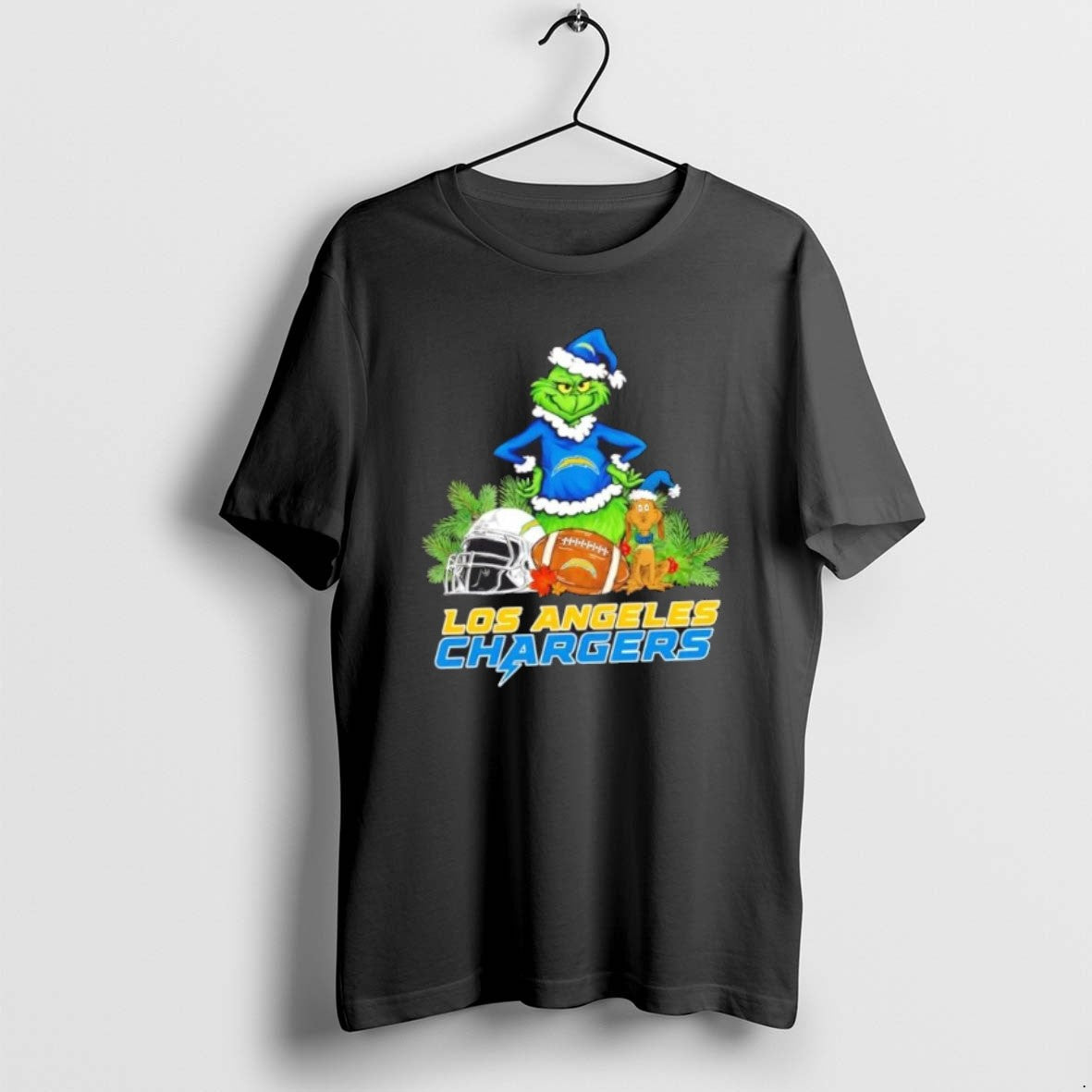 Official Los Angeles Chargers Football X Grinch And - Adult & Kids T-Shirts, Sweatshirts & Hoodies apparel design preview 1