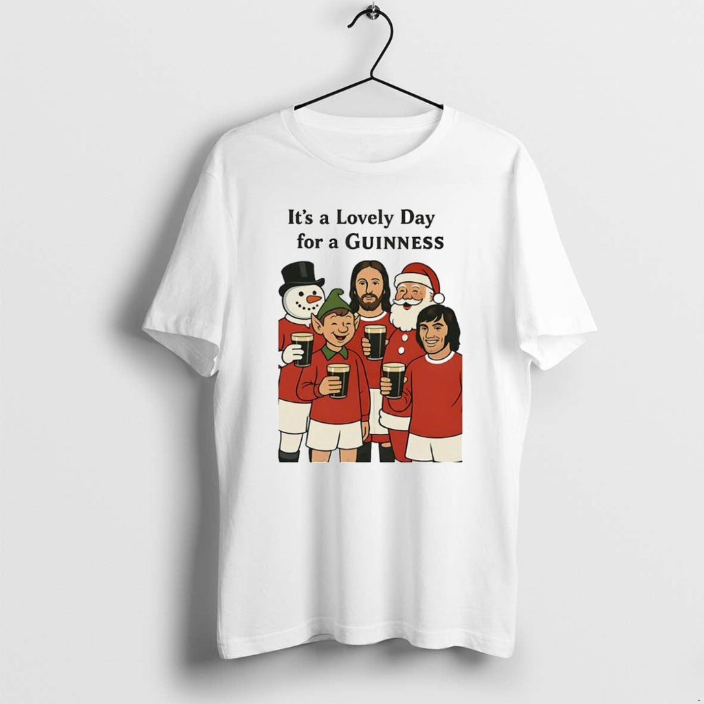 Official Man United Fc Its A Lovely Day For Guinness - Adult & Kids T-Shirts, Sweatshirts & Hoodies apparel design preview 1