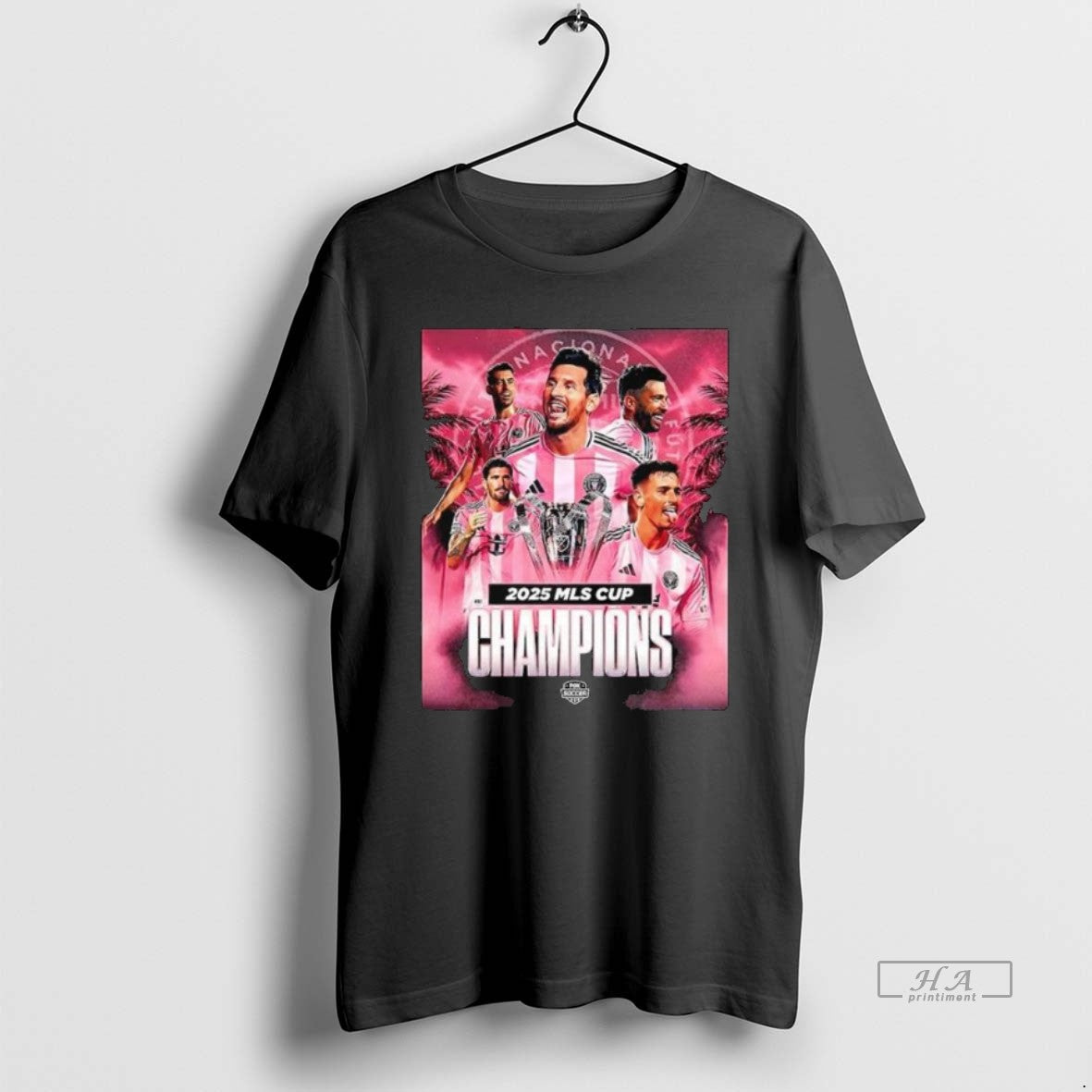 Official Messi And Miami Are Mls Cup Champions 2025 - Adult & Kids T-Shirts, Sweatshirts & Hoodies apparel design preview 1