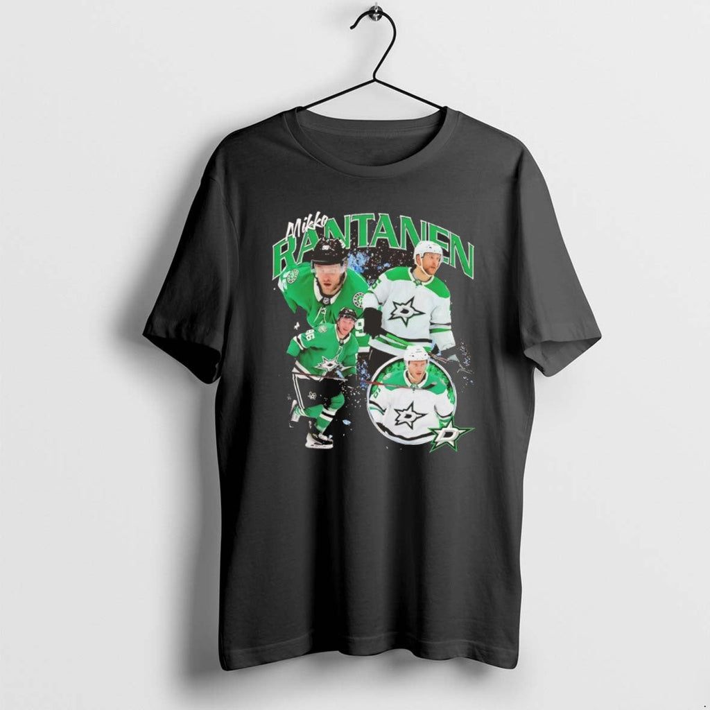 Official Mikko Rantanen Player Collage Dallas Stars - Adult & Kids T-Shirts, Sweatshirts & Hoodies apparel design preview 1