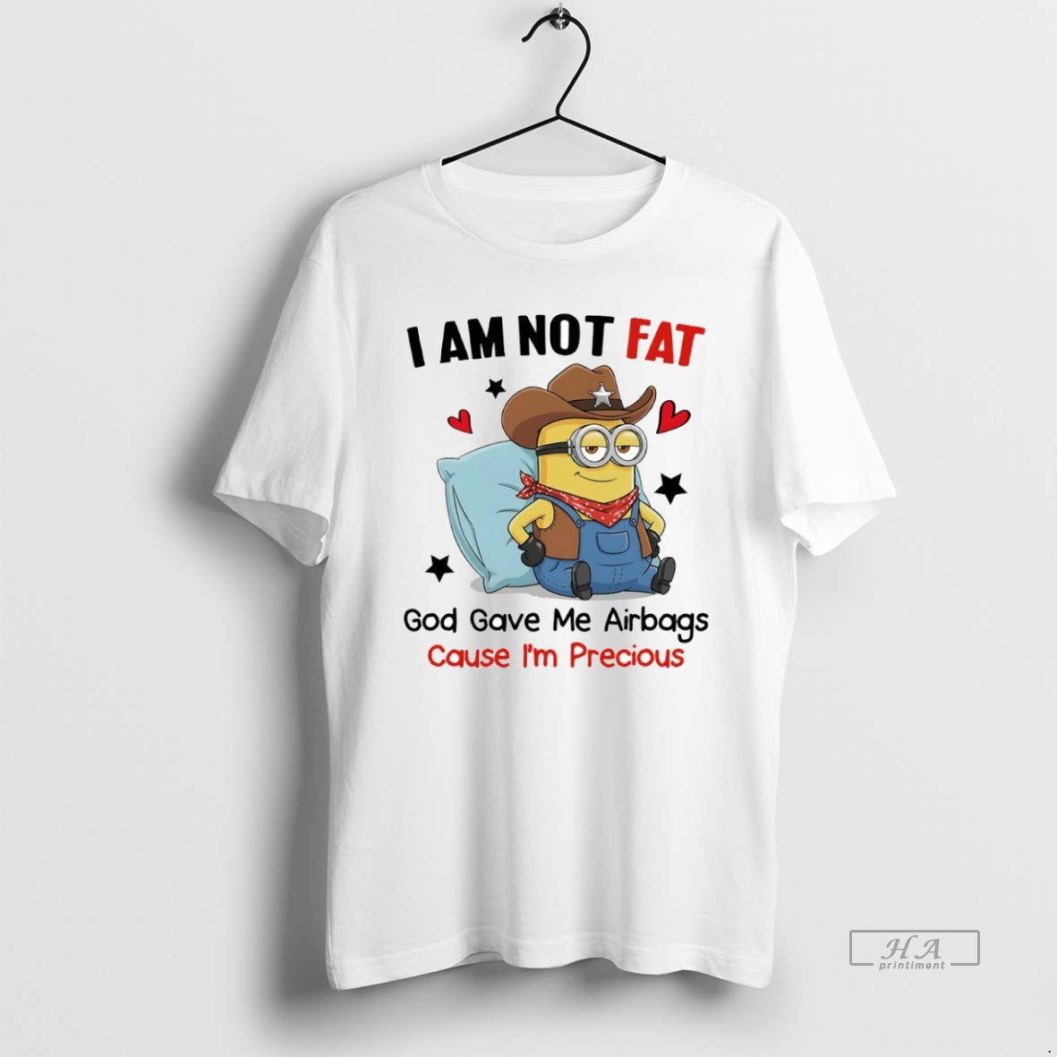 Official Minion I Am Not Fat God Gave Me Airbags - Adult & Kids T-Shirts, Sweatshirts & Hoodies apparel design preview 1