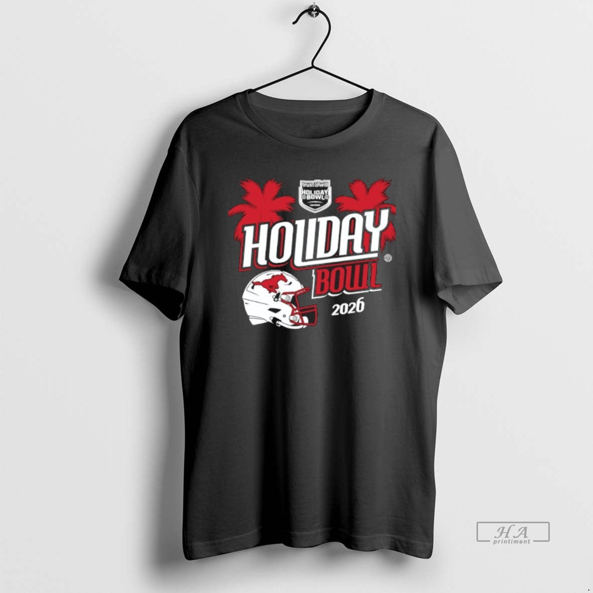Official Mustang Smu Football Holiday Bowl 2026 - Adult & Kids T-Shirts, Sweatshirts & Hoodies apparel design preview 1