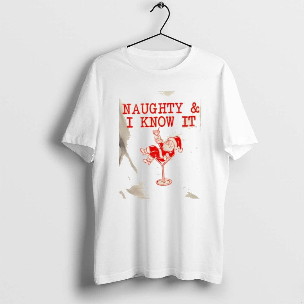Official Naughty And I Know It Funny Christmas Santa - Adult & Kids T-Shirts, Sweatshirts & Hoodies apparel design preview 1