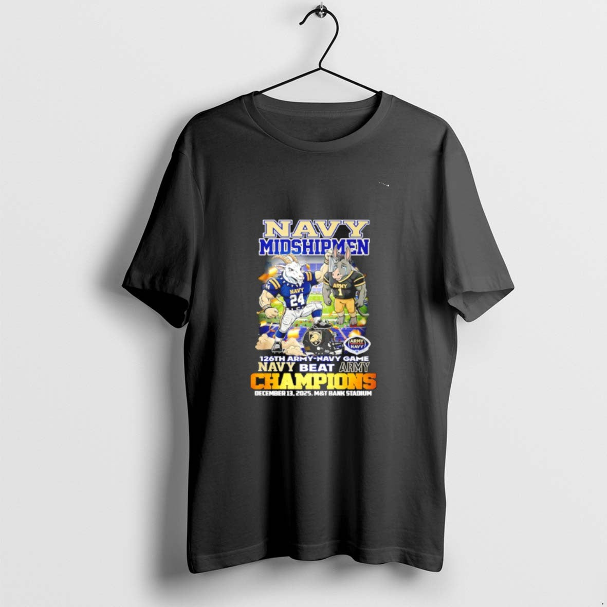 Official Navy Midshipmen 126th Army Game Champions - Adult & Kids T-Shirts, Sweatshirts & Hoodies apparel design preview 1