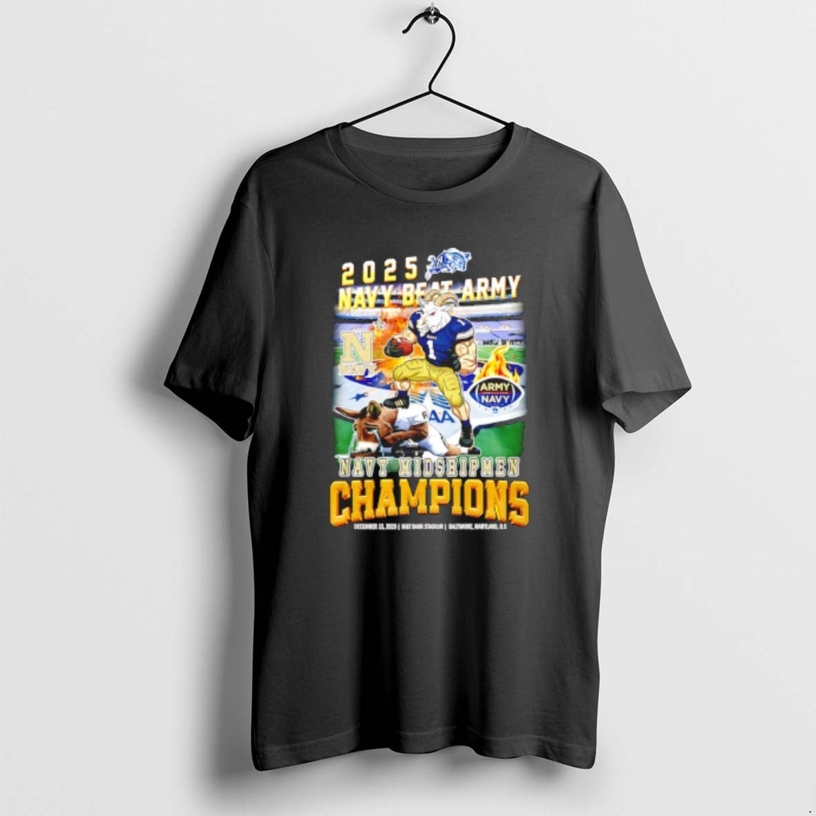 Official Navy Midshipmen 2025 Beat Army Champions - Adult & Kids T-Shirts, Sweatshirts & Hoodies apparel design preview 1