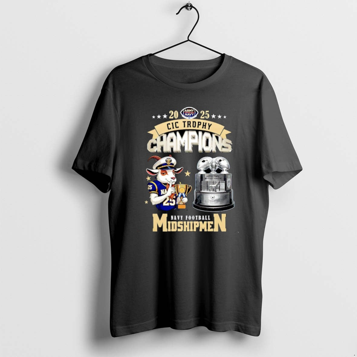 Official Navy Midshipmen Football 2025 Cic Trophy - Adult & Kids T-Shirts, Sweatshirts & Hoodies apparel design preview 1