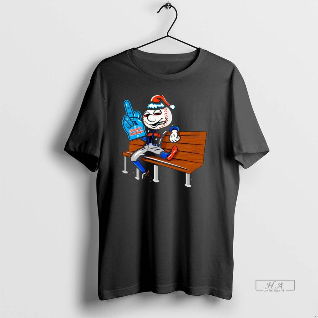 Official New York Mets Mr Met Seasons Greetings - Adult & Kids T-Shirts, Sweatshirts & Hoodies apparel design preview 1