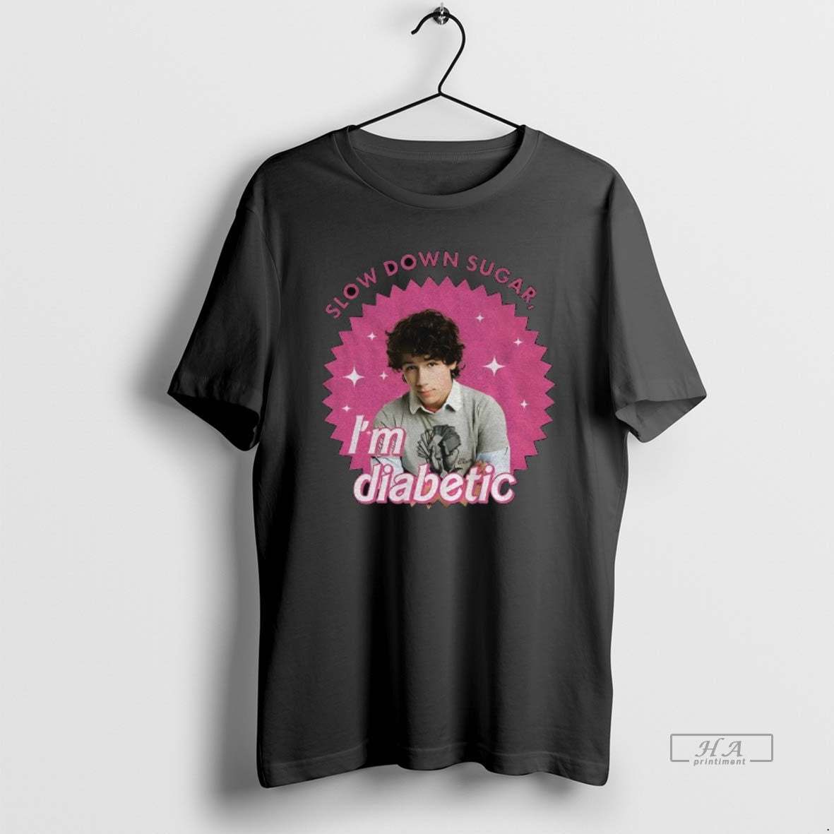 Official Nick Jonas Slow Down Sugar Im Diabetic - Adult & Kids T-Shirts, Sweatshirts & Hoodies apparel design preview 1