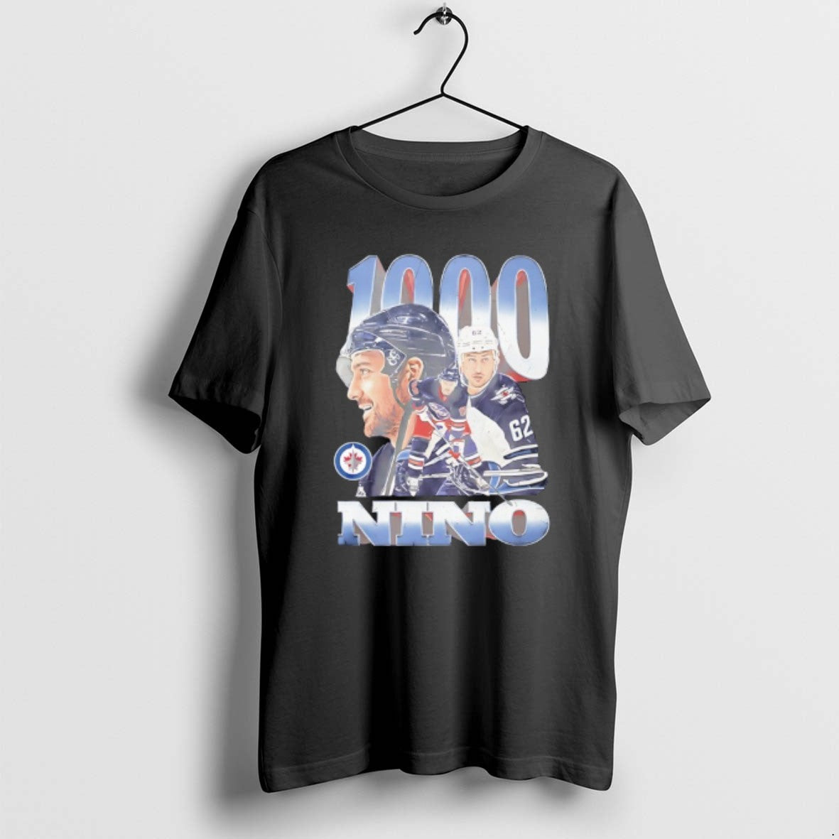 Official Nino Niederreiter Winnipeg Jets 1000 Games - Adult & Kids T-Shirts, Sweatshirts & Hoodies apparel design preview 1