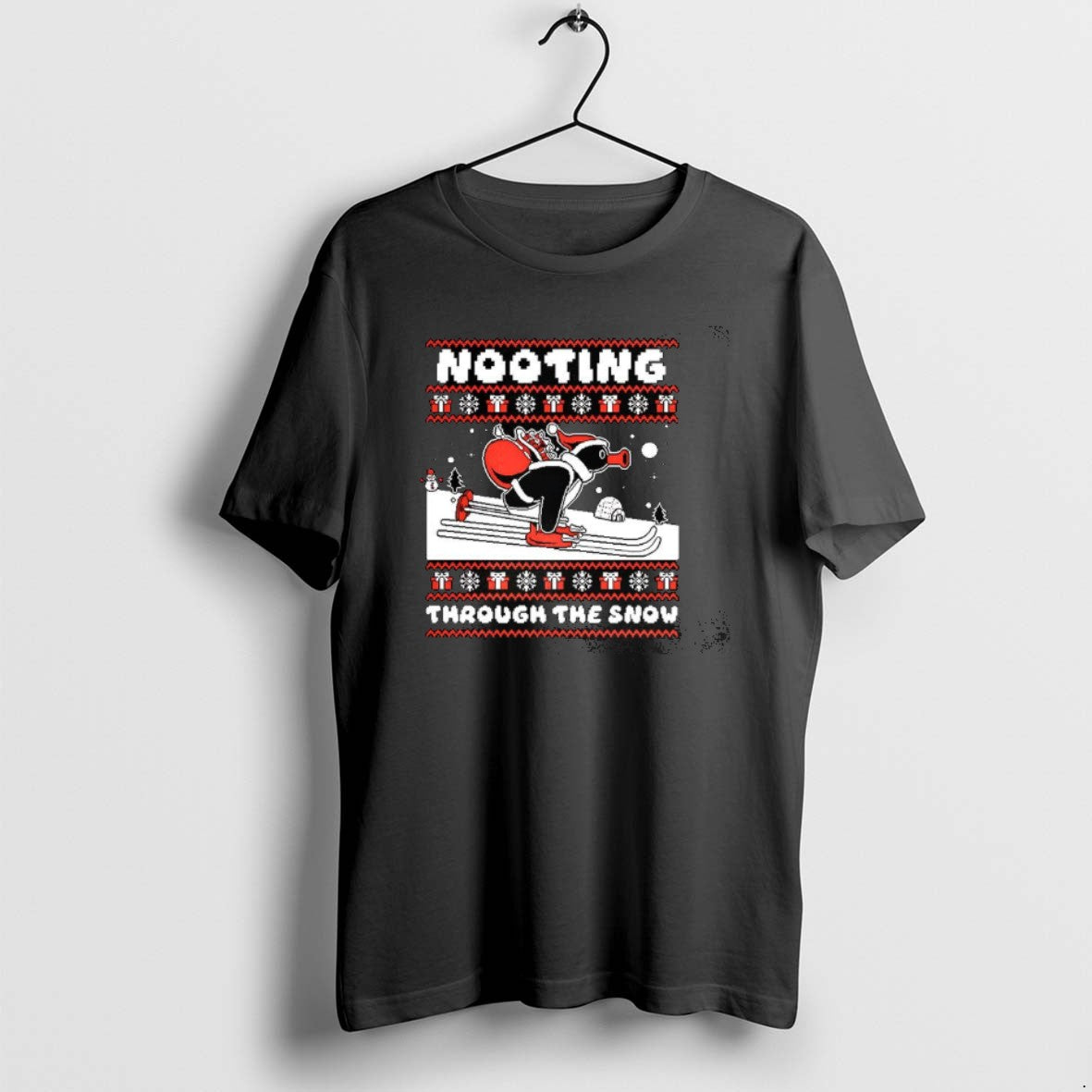 Official Nooting Through The Snow Pingu Skiing Ugly - Adult & Kids T-Shirts, Sweatshirts & Hoodies apparel design preview 1