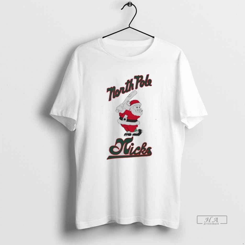 Official North Pole Nicks Satan Baseball Player - Adult & Kids T-Shirts, Sweatshirts & Hoodies apparel design preview 1