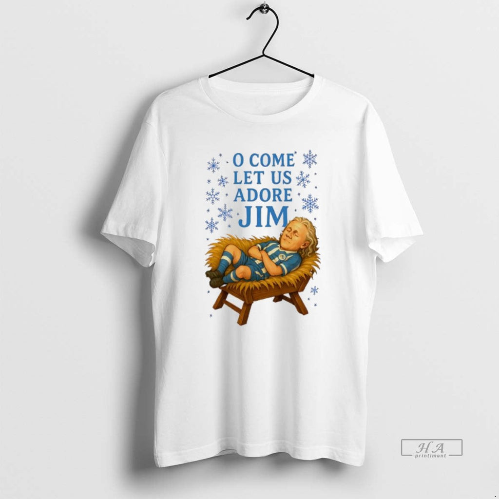 Official O Come Let Us Adore Jim Wigan Christmas - Adult & Kids T-Shirts, Sweatshirts & Hoodies apparel design preview 1