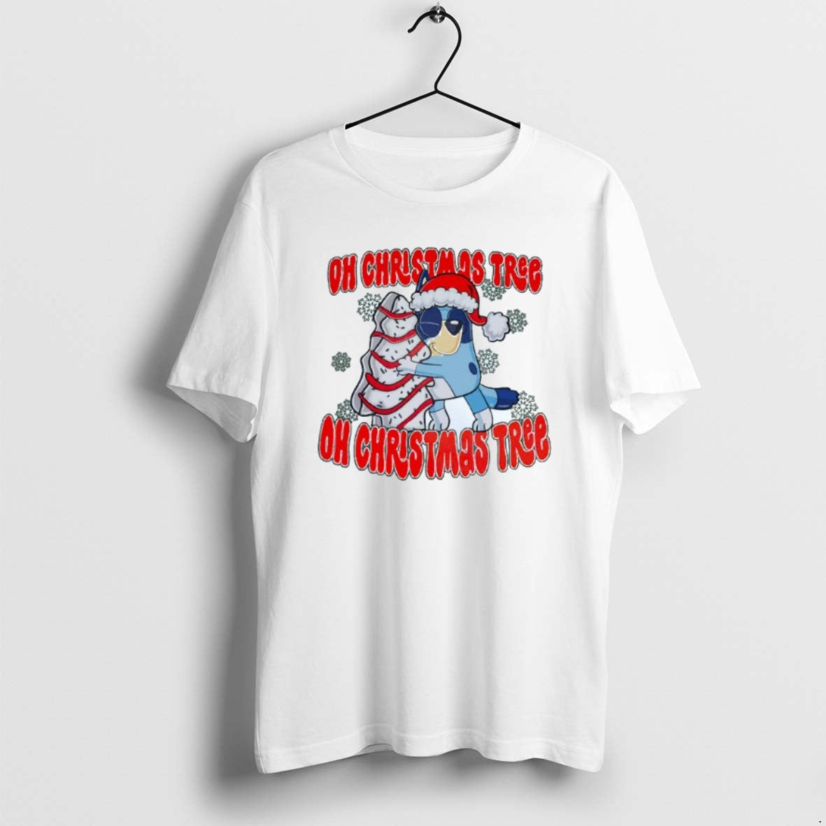 Official Oh Christmas Tree Bluey Mens White - Adult & Kids T-Shirts, Sweatshirts & Hoodies apparel design preview 1