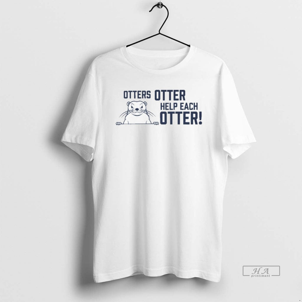 Official Otters Otter Help Each - Adult & Kids T-Shirts, Sweatshirts & Hoodies apparel design preview 1