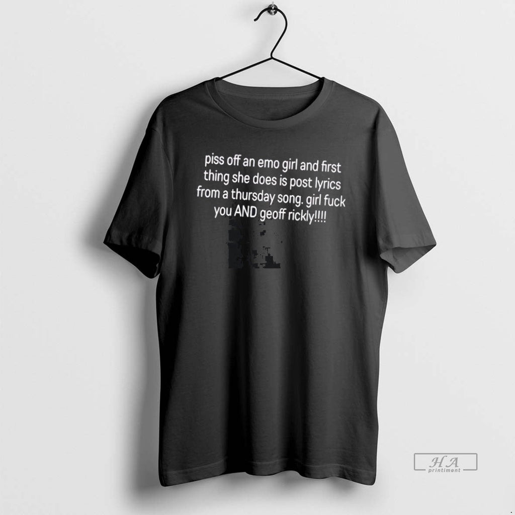 Official Piss Off An Emo Girl And First Thing She - Adult & Kids T-Shirts, Sweatshirts & Hoodies apparel design preview 1