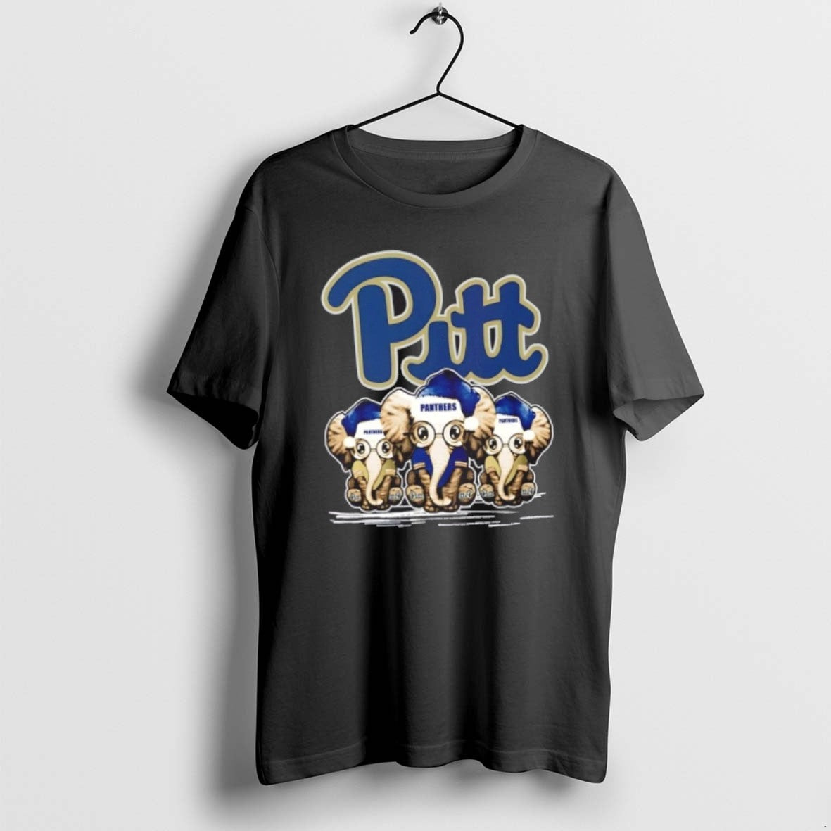 Official Pittsburgh Panthers X Elephants Santa Hat - Adult & Kids T-Shirts, Sweatshirts & Hoodies apparel design preview 1