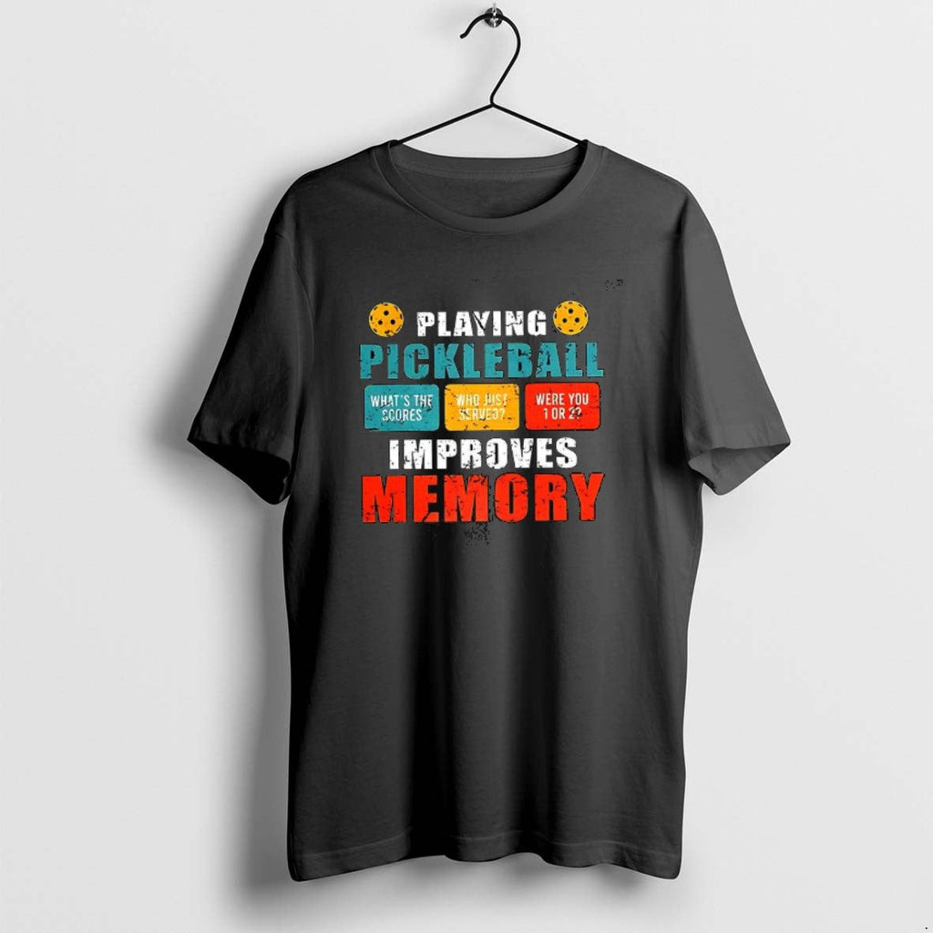 Official Playing Pickleball Improves Memory Whats The - Adult & Kids T-Shirts, Sweatshirts & Hoodies apparel design preview 1